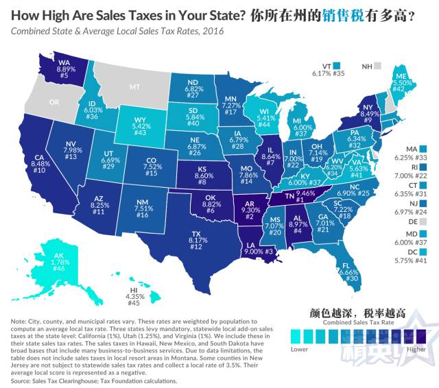2016美国各州税率大盘点! - 税局交涉 - 知识库