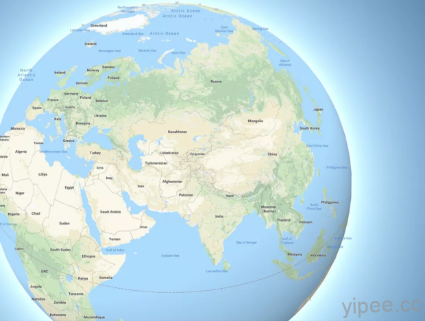 Google地图改版 全球地图采用3D「地球仪」显示