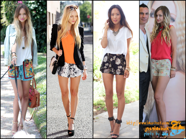 floral print shorts