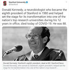 美国加州斯坦福大学第八任校长因感染新冠不幸离世
