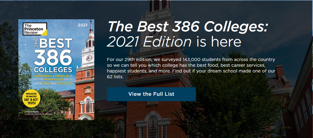2021《普林斯顿评论》最佳大学排名发布！
