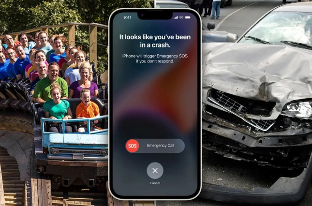 无语！iPhone 14在过山车上自动车祸报警，游乐场被大批警察包围