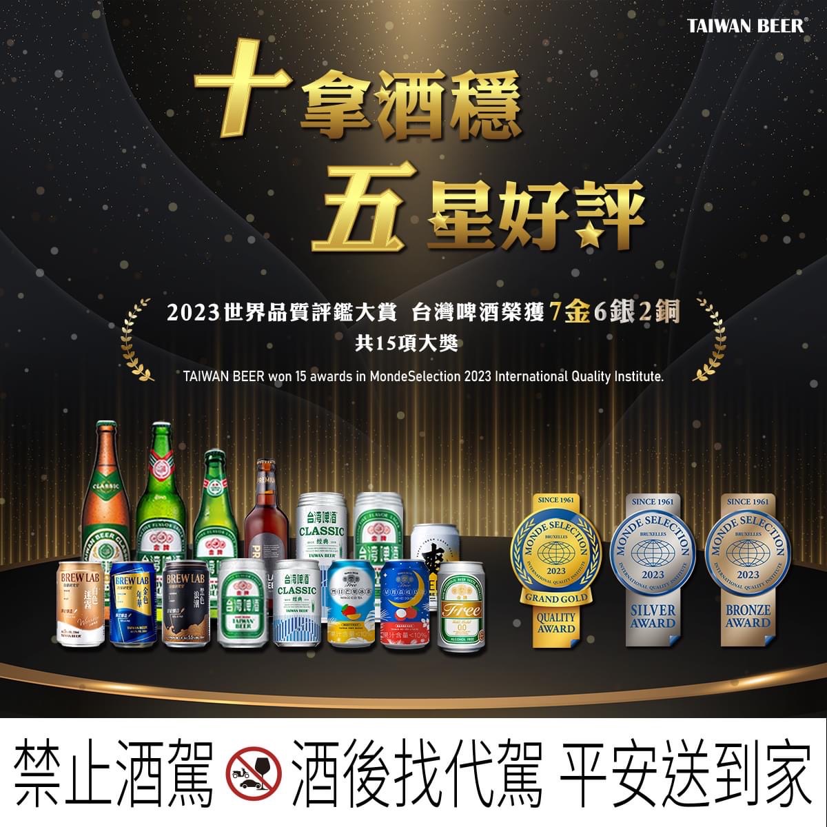 世界品質評鑑大賞台灣啤酒榮獲6銀7金2銅 - 世華國際(酒)公司