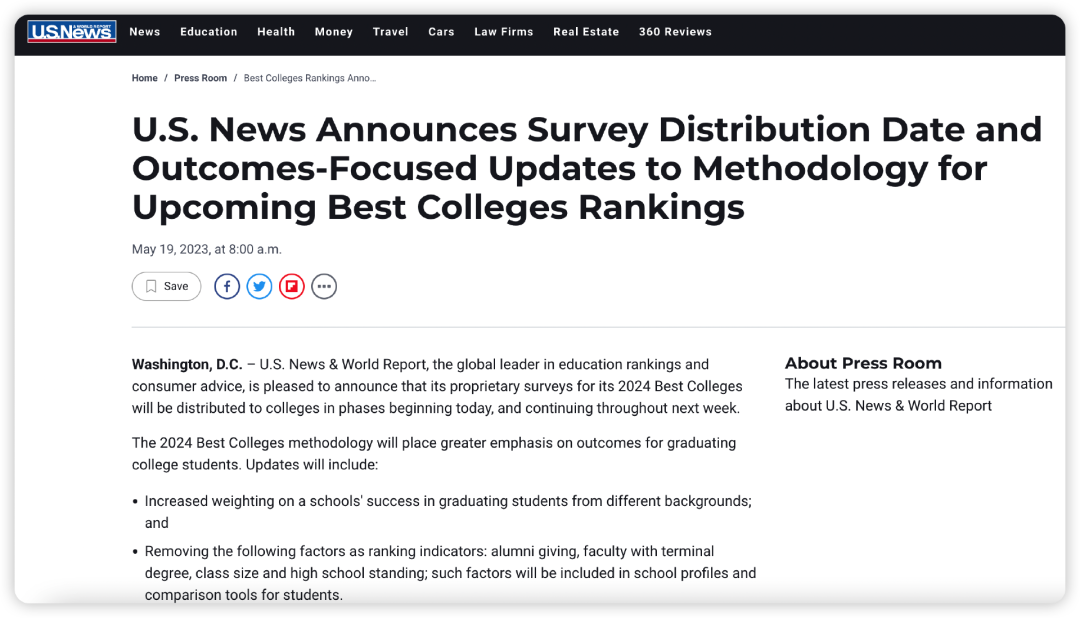 Columbia University ends cooperation with U.S. News college