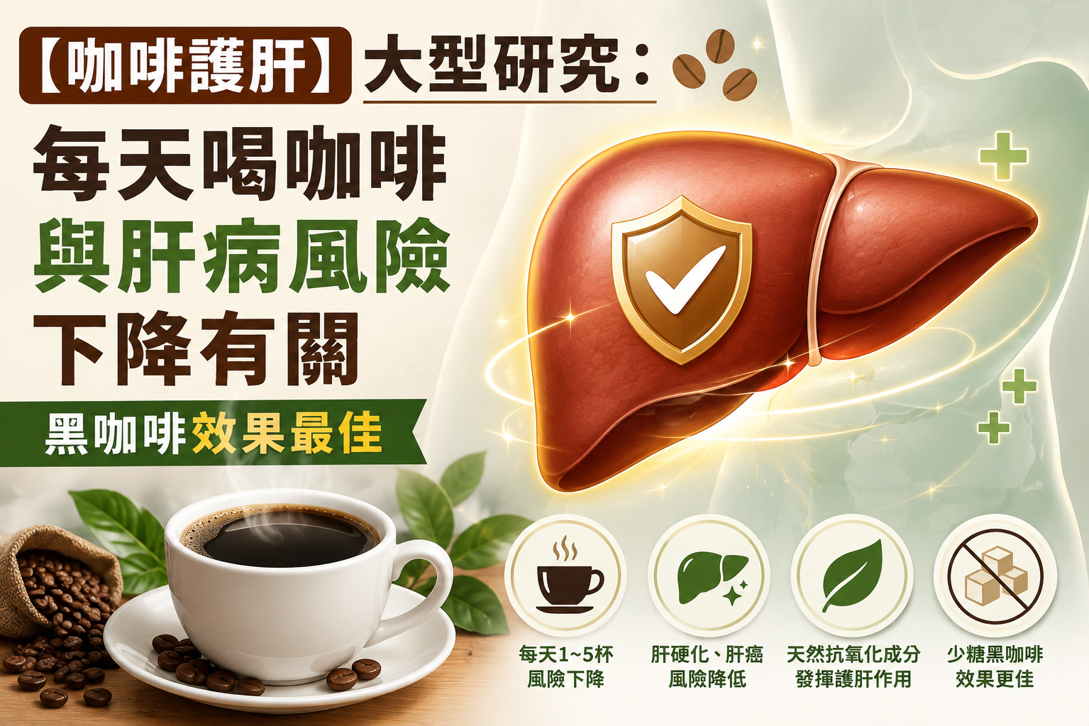 【咖啡护肝】大型研究：每天喝咖啡与肝病风险下降有关　黑咖啡效果最佳