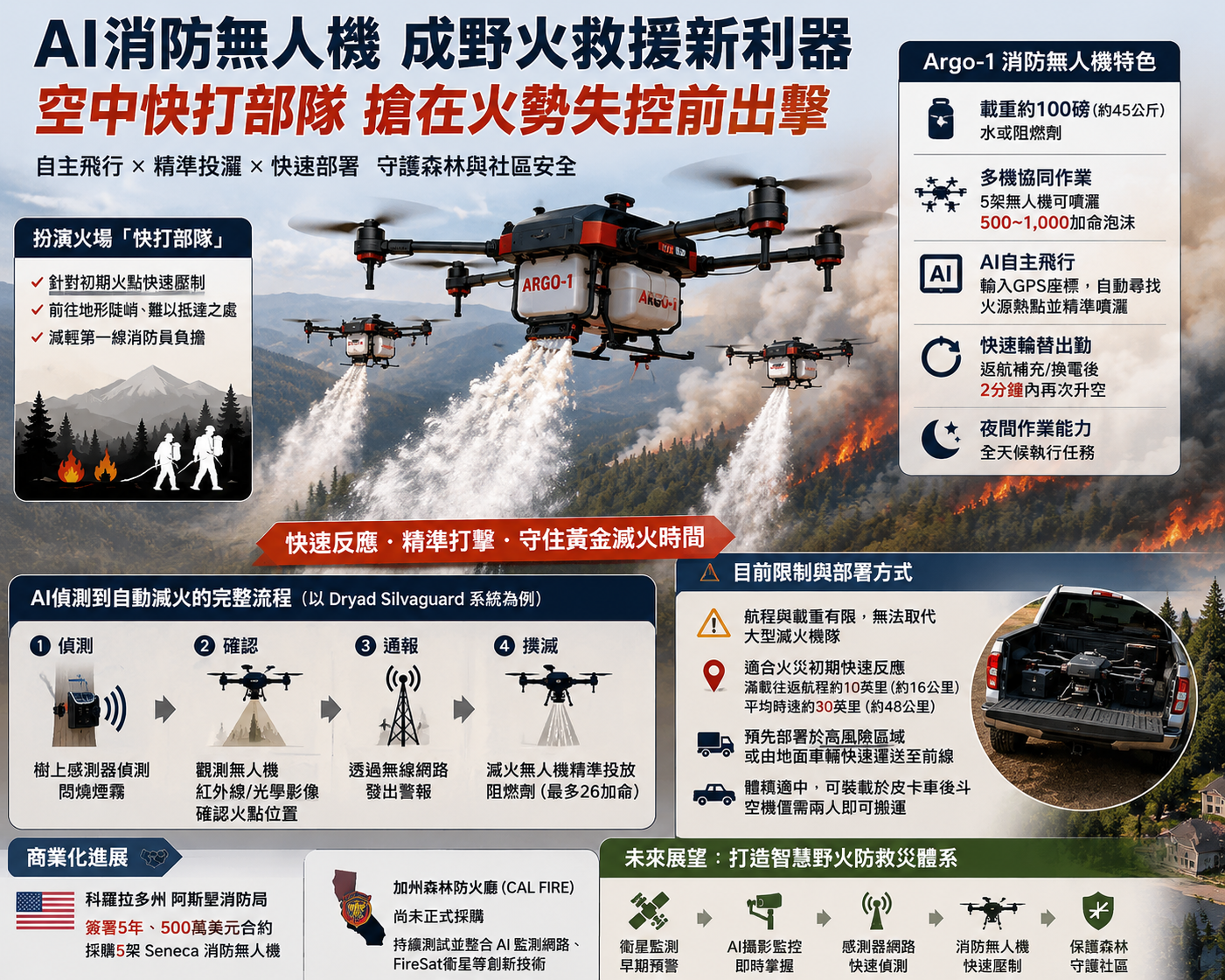 【救援新利器】AI消防无人机成野火救援新利器　美国打造「空中快打部队」抢在火势失控前出击