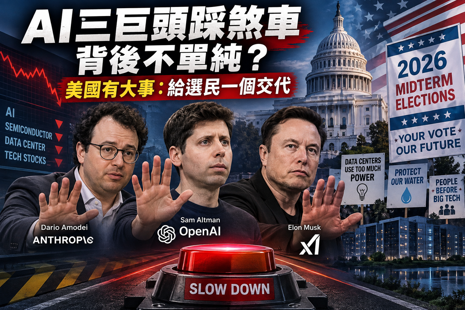 【罕見踩煞車】AI三巨頭罕見踩煞車　安全疑慮背後還有美國期中選舉壓力？